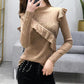 Women's Solid Color Lace Bottoming Shirt Fashion Off-the-shoulder Mesh Low Neck Bottoming Shirt Sexy Thin Knitwear