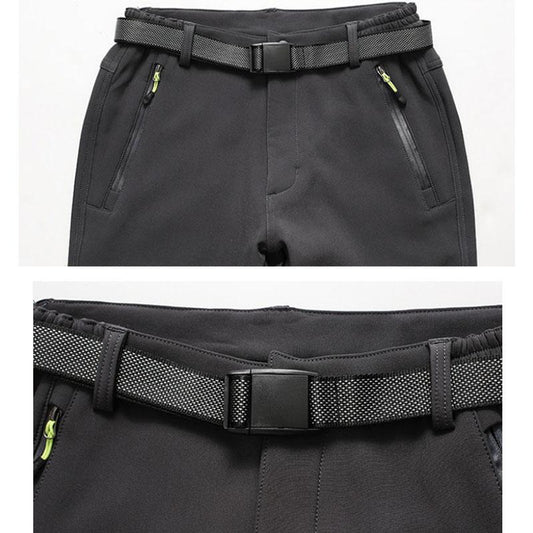 Fall/winter Thickened Assault Pants Men Plus Velvet Thickened Waterproof and Windproof Outdoor Hiking Pants Stretch Fleece Ski Pants