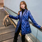 Women's Cotton-padded Clothes Mid-length Korean Style Waist Slim Slimming Suit Collar Down Cotton Jacket
