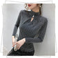 Autumn and Winter Sexy Slim Bottoming Shirt Half High Collar Simple Casual Jacket Long Sleeve Female Top
