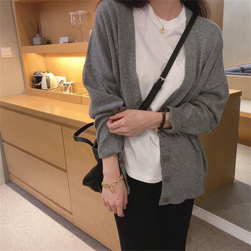 Spring and Autumn Knitted Sweater Loose Cardigan Top Fashion Casual Women's Jacket