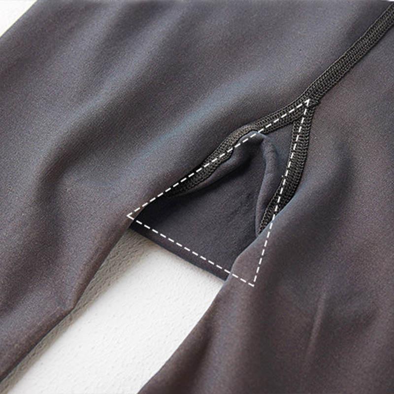 320g Velvet High Waist Fake Fleshy Leggings Plus Velvet Thickening Anti-hook Silk Stewardess Gray Transparent Skin and Thin Warm Pants Women
