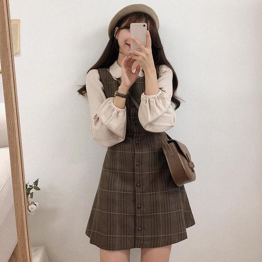Set of 2 Y2K Fashion Dark College Clothing Knitted Vintage Women's Sweater Dresses, Women's Shirts Sleeveless Vintage Casual Tops