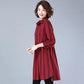 Long-sleeved All-match Plus Size Women's Striped Shirt Mid-length Shirt Temperament Top