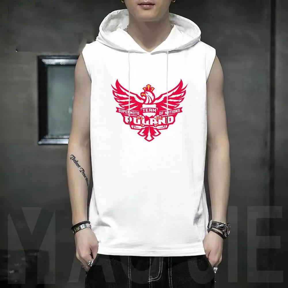 Summer Vest Men's Vest Fitness Hooded Vest Hooded Sleeveless Personality Trend Sports