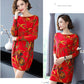 High-end Cashmere Sweater Women Autumn Plus Size Printed Wool Sweater Dress Women Mid-length Knit Dress Outwear