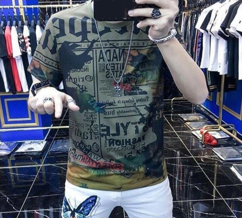 Retro Style Slim T-shirts Summer O-neck Short Sleeve Casual Shirts Soft Tops European High Street Fashion Personality Tees