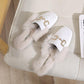 Women's Autumn and Winter Furry Fashion Cotton Slippers with Slippers Indoor and Outdoor Casual Flat Shoes Soft Shoes