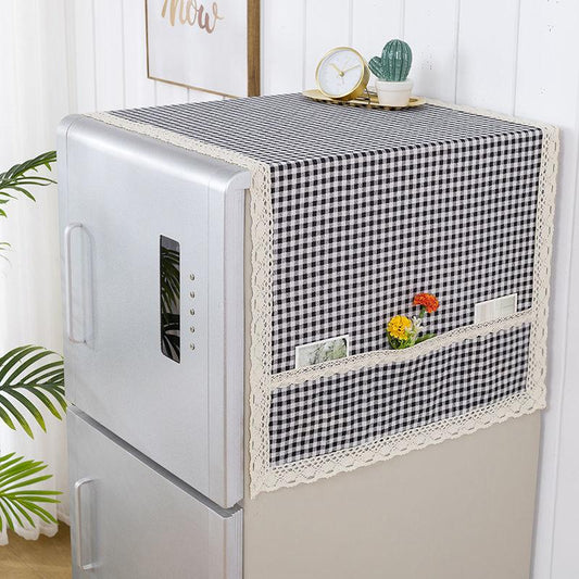 Cotton Linen Single Door Refrigerator Cover Towel Double Door Refrigerator Towel Dust Cover Side Door Washing Machine Cover Towel