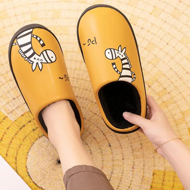 Indoor Non-slip and Dirt-resistant Cotton Slippers To Keep Warm Autumn and Winter Flat Shoes Fashion Casual