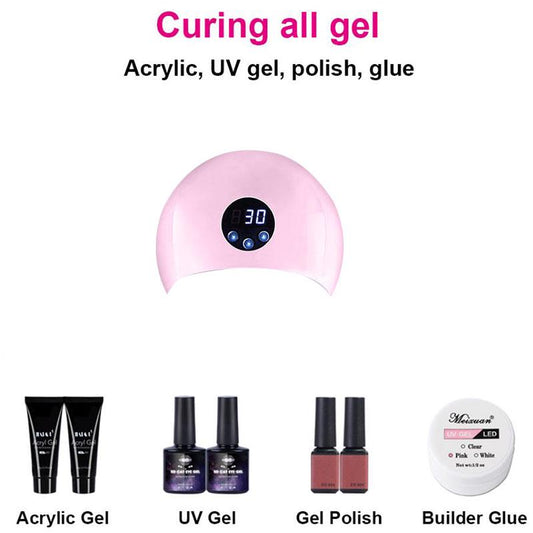 Gel Nail Polish Starter Kit 36W UV Nail Dryer Top Base Coat Manicure Nail Tools Primer Nail Art Set
