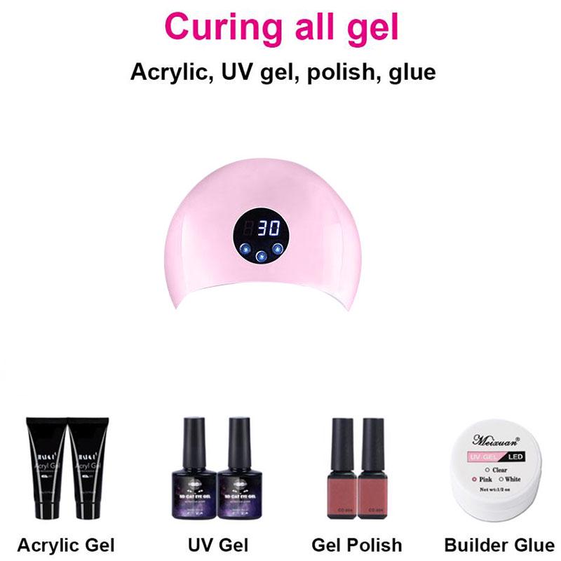 Gel Nail Polish Starter Kit 36W UV Nail Dryer Top Base Coat Manicure Nail Tools Primer Nail Art Set