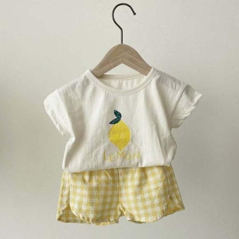 Kids Baby Girl Boy Clothes Set Tops Solid Cartoon Short Sleeve Shirt Crop Pants Summer Casual Outfit Sets Girls Boys 0-4Y