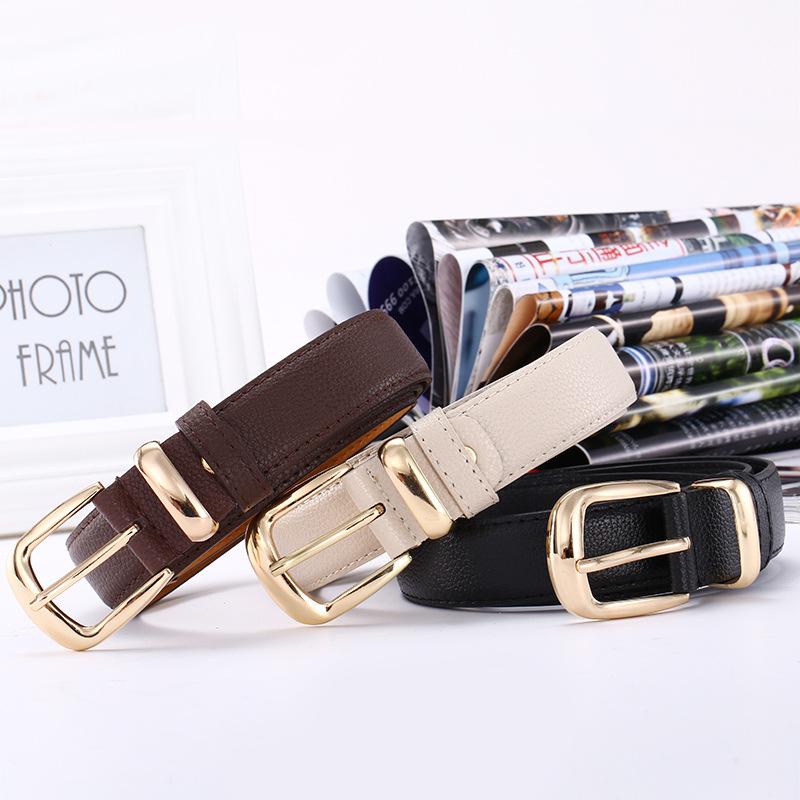 Fashion Men Women Buckle-Free Elastic Belt Leather Waistband for Jeans Pants