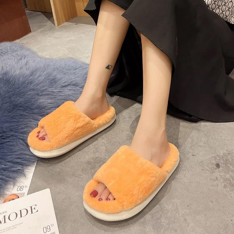 The Trend of Autumn and Winter Men's and Women's Cotton Slippers Warm and Durable Flat Shoes Fashion Casual