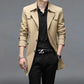 M-8XL Spring Thin Windbreaker High Quality V-neck Business Coat Casual Slim Gentleman Top