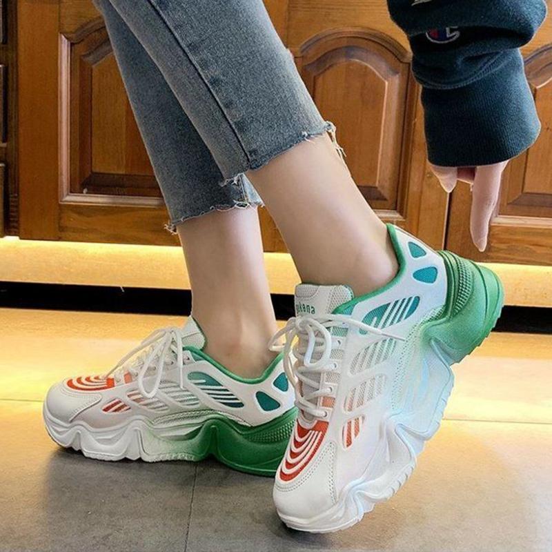 Harajuku Style Spring  Summer All-match Candy Color Increased Thick-soled Korean Casual Fashion Sneakers