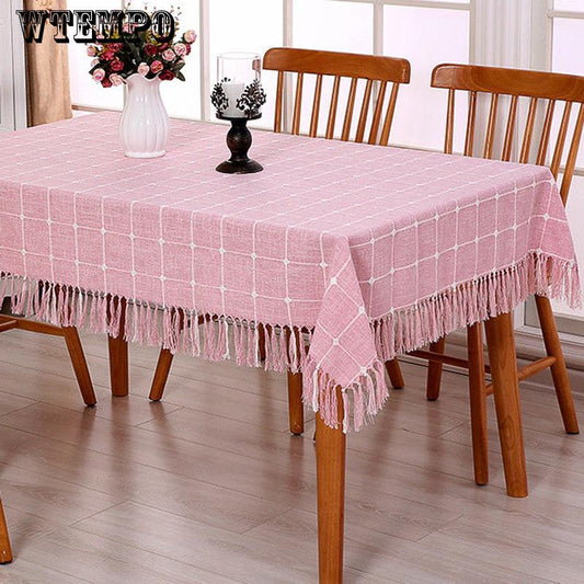 WTEMPO Tablecloth Waterproof and Oil-proof Fabric Cotton and Linen Tablecloth Coffee Table Cloth