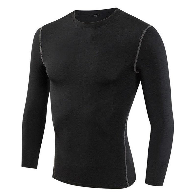Long-sleeved Men's Tights Quick-drying Compression Shirts High-elastic Wicking Sports Long-sleeved Tops To Keep Warm