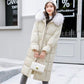 Winter Fluffy Fur Collar Hooded Padded Jacket Women's Mid-length Loose and Versatile Thickened Warmth and Thin Down Padded Jacket
