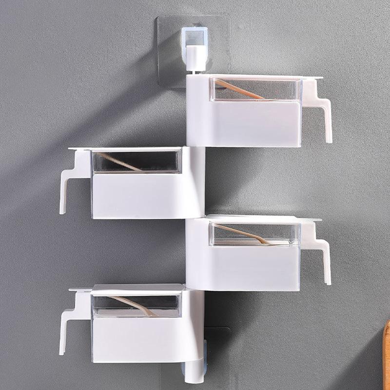 Net Celebrity Spice Box Multi-cell with Lid Household Multi-function Body Rotatable Wall-mounted Kitchen Set Storage Artifact