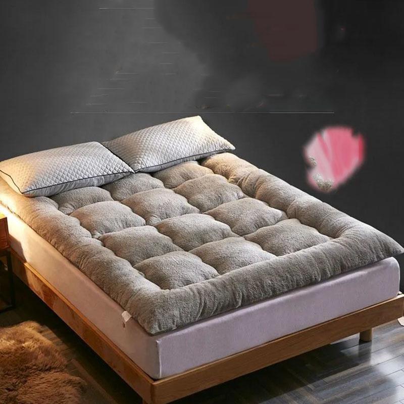 Winter Bedroom Lamb Velvet Household Sleeping Mat Comfortable Warm Bed, Student Dormitory Thick Cushion