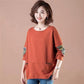 Women Clothes Spring Autumn Casual Ladies Clothing Patch Long Sleeve T-Shirts Ladies Fashion Tops Pullovers