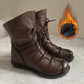 Genuine Leather Women Boots with Fur Soft Cowhide Women's Winter Shoes Ankle Boots