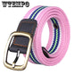 Elastic Stretch Waist Belt Canvas Stretch Braided Woven Leather Belt Wide Metal Stretch Belt