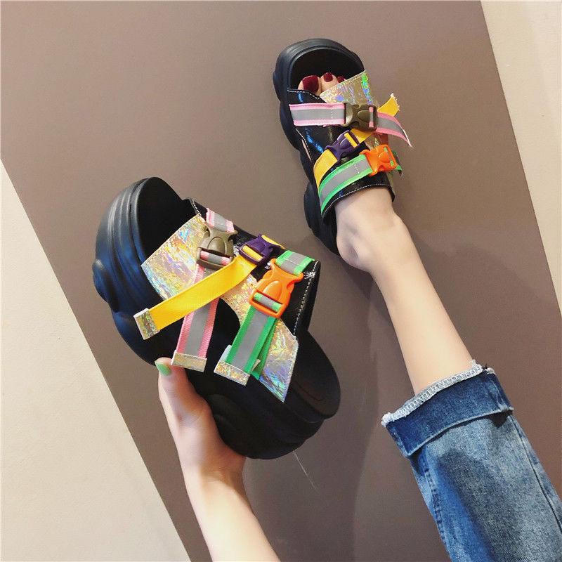 2020 Top-selling Women Sandals Plus Size Butterfly Bow Slippers Summer High Heel Shoes Big Flower Design Slippers