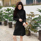 Joker autumn and winter loose bottoming knit sweater skirt long section stitching women's dress