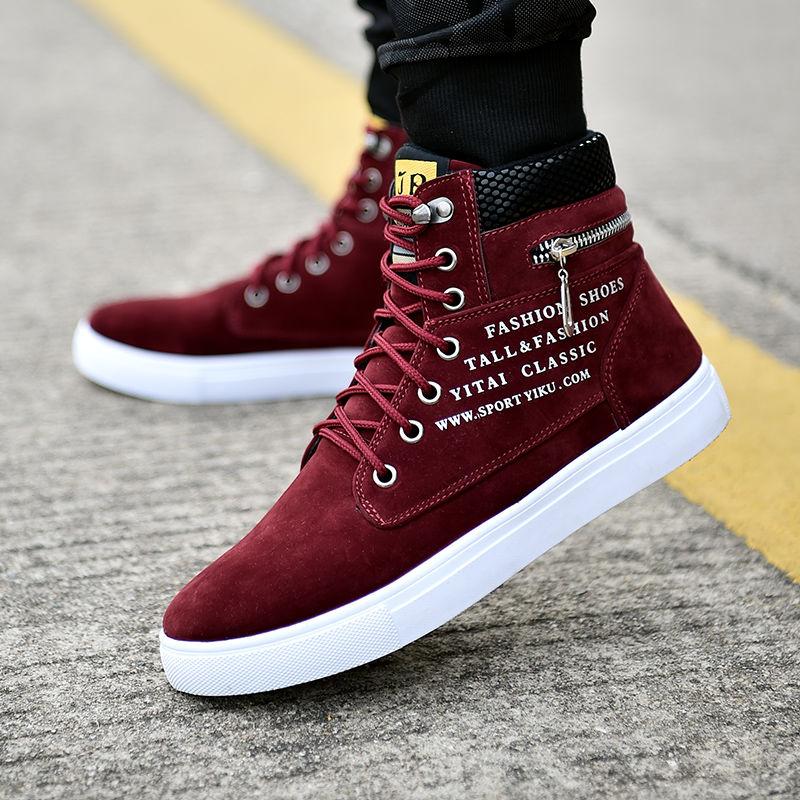 Spring and Autumn Sports High-top Shoes Men's College Style Korean Canvas Flat Casual All-match Sneakers