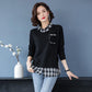 Spring and Autumn Shirt Collar Knitted Top Loose and Thin Long Sleeve Top Fashion Casual Women's Undershirt