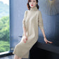 Sweater Dress High Neck Autumn and Winter with Coat Base Knitted Dress Women's Loose and Thick Long Dress