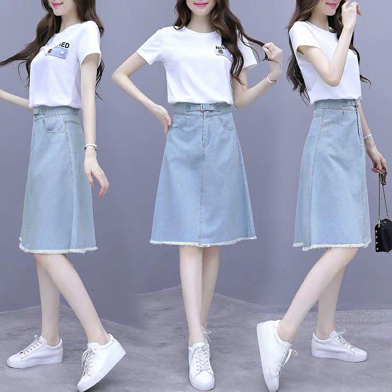 Summer Women Midi Denim Skirt Fashion Casual Tassel A-line Harajuku Female Light Blue Skirt Jeans Elegant Pocket Moda Mujer