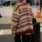 Vintage  Printed Sweater Women Bottoming Sweater Loose Casual Knit Pullover Sweater Autumn Winter
