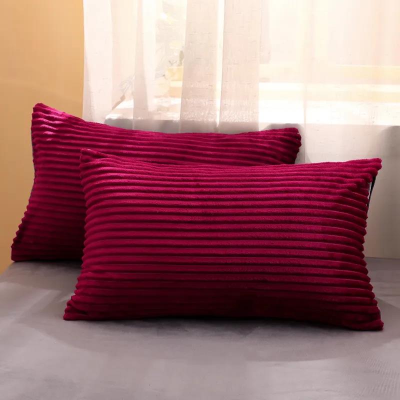 Double-sided Velvet Pillowcase Two-piece Crystal Velvet Pillowcase Single Double Bedroom Pillowcase Plush Warm Pillowcase