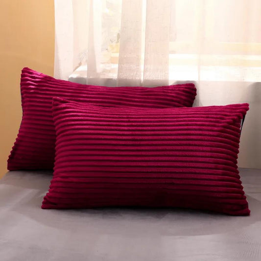 Double-sided Velvet Pillowcase Two-piece Crystal Velvet Pillowcase Single Double Bedroom Pillowcase Plush Warm Pillowcase