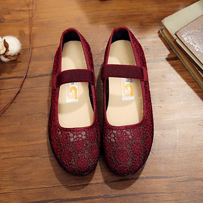 Middle-aged Elderly Old Beijing Cloth Shoes Summer Women's Net Shoes Non-slip Soft Bottom Breathable Old Lady Shoes Mother-in-law Shoes Mother Shoes