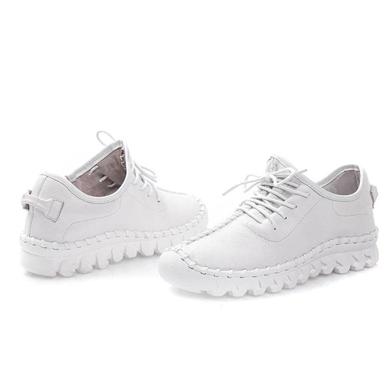 Cowhide Women's Shoes Spring and Autumn Sports Casual Shoes Leather Comfortable Flat Bottom Mother Shoes Soft Bottom All-match Four Seasons Shoes