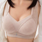 Large Size Underwear Women's Thin No Steel Ring Bra Adjustable Comfortable Top Support Anti-sagging Anti-glare Gather Bra