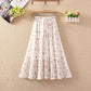 Summer High Waist Chiffon Women Midi Skirts Casual Floral Print Female Skirt Maxi Beach Skirt