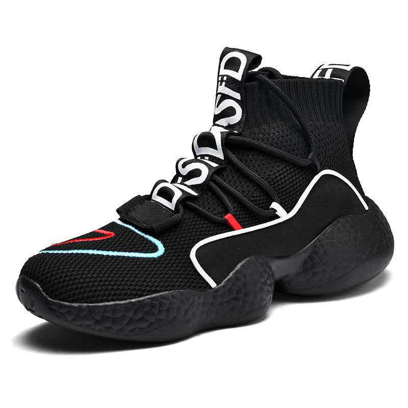 Unisex Plus Size 36-48 Men High-top Sneakers Couples Running Basketball Shoes Breathable Shockproof Non-slip Sports Shoes for Men and Women