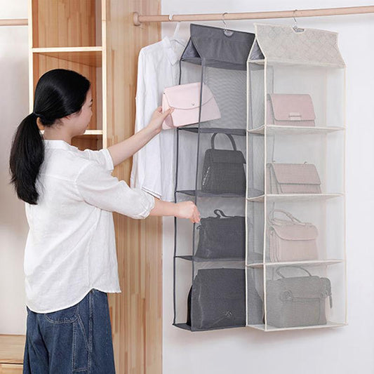 1Pcs Hanging Purse Closet Rack Bag Handbag Hanging Organizer Handbag Tote Bag 2/3/4 Pockets