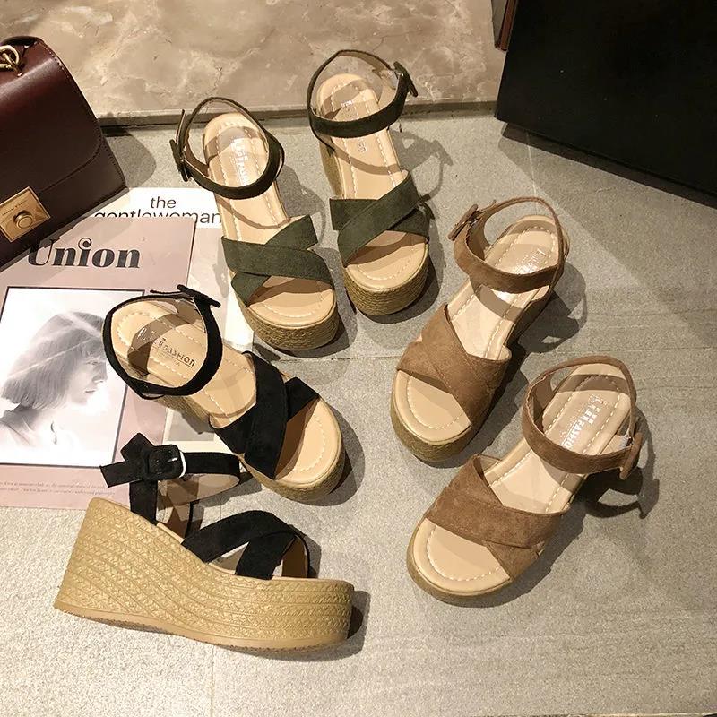 Women's Vintage Party High Heels Sandals Summer Sandals Wedges Heeled Cool Shoes Casual Versatile Club Non-slip Roman Sandals