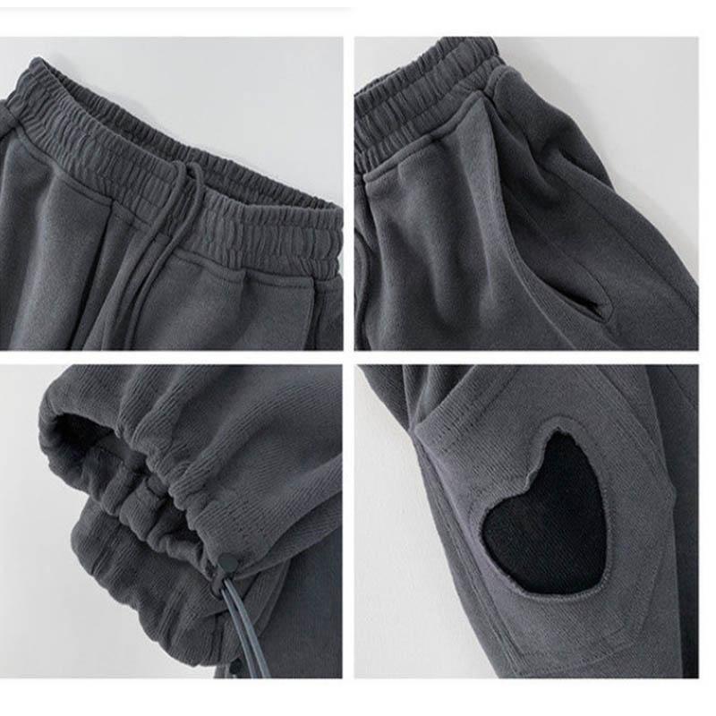 Love Label Drawstring Drawstring Pants Women Thick Loose Casual Sports Pants High Waist Straight Leg Pants Ins Tide