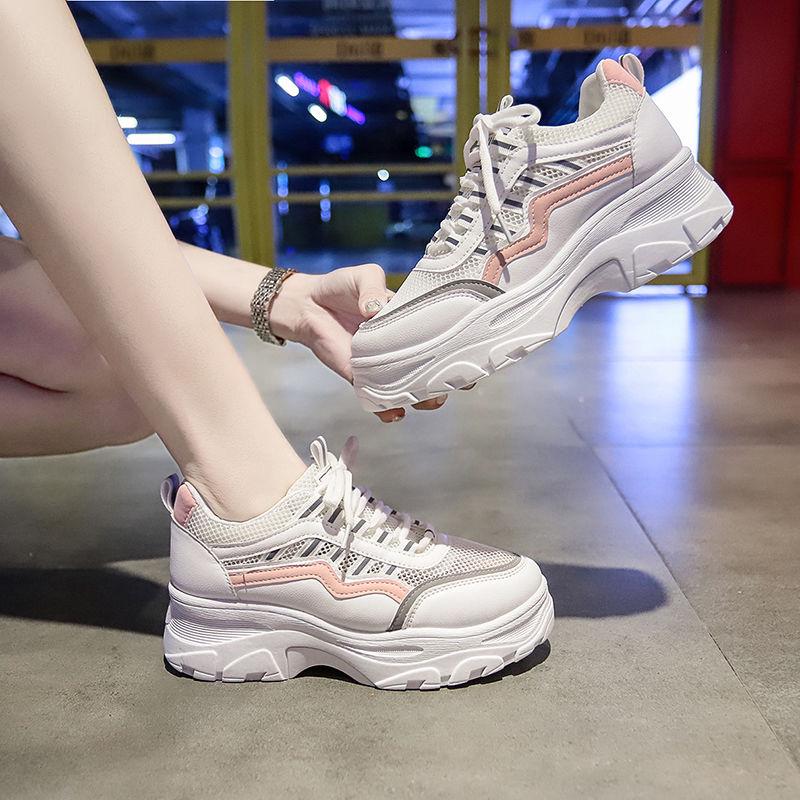 Women Chunky Sneakers White Ladies Brand Designer Casual Shoes Woman Leather Sports Dad Shoes