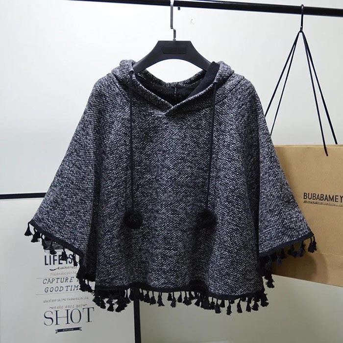 Fashion Women Coat and Capes Pullover Cape Women Winter Wraps Shawl Knitted Cloak Ponchos Women Autumn Winter