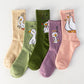 Five Pairs of Women's Socks Fashion Print Cartoon Pattern Socks Winter Thick Warm Pile Pile Socks
