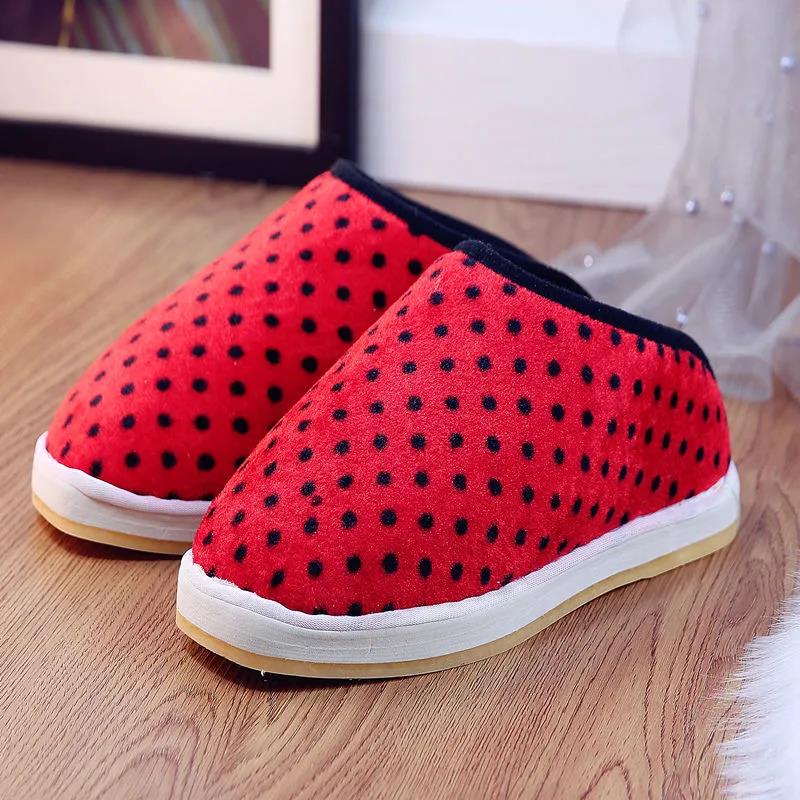 Handmade Beef Tendon Bottom Ladies Cotton Slippers Home Warm Shoes Winter Thickening Winter Half-heel Slippers